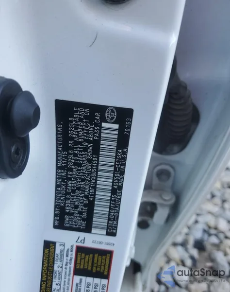 2016 Toyota Camry Le z USA, uszkodzony, nr VIN 4T1BF1FKXGU544901